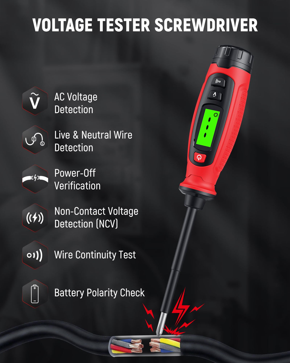 KAIWEETS KTS01 non-contact detector signals live wires before contact.