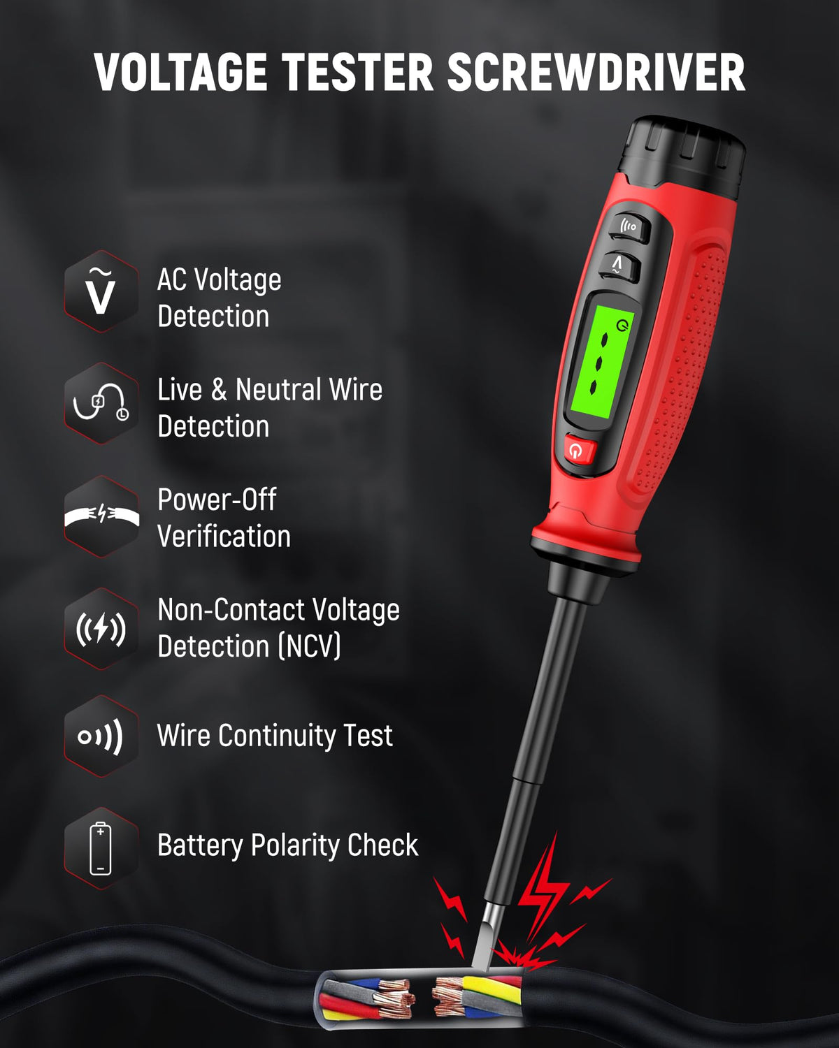KAIWEETS KTS02 non-contact detector identifies live wires before touching outlets.