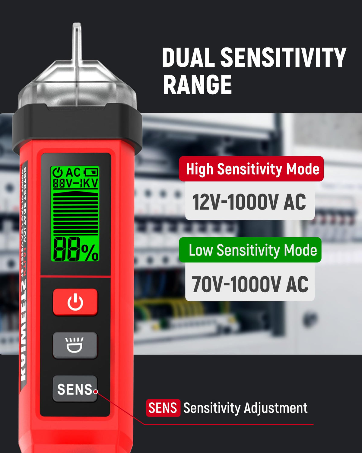 Kaiweets low-battery indicator keeps you informed before long jobs.