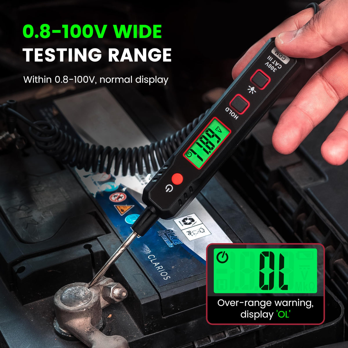 KAIWEETS sharp-probe tip reaching tight dash spaces for precise testing