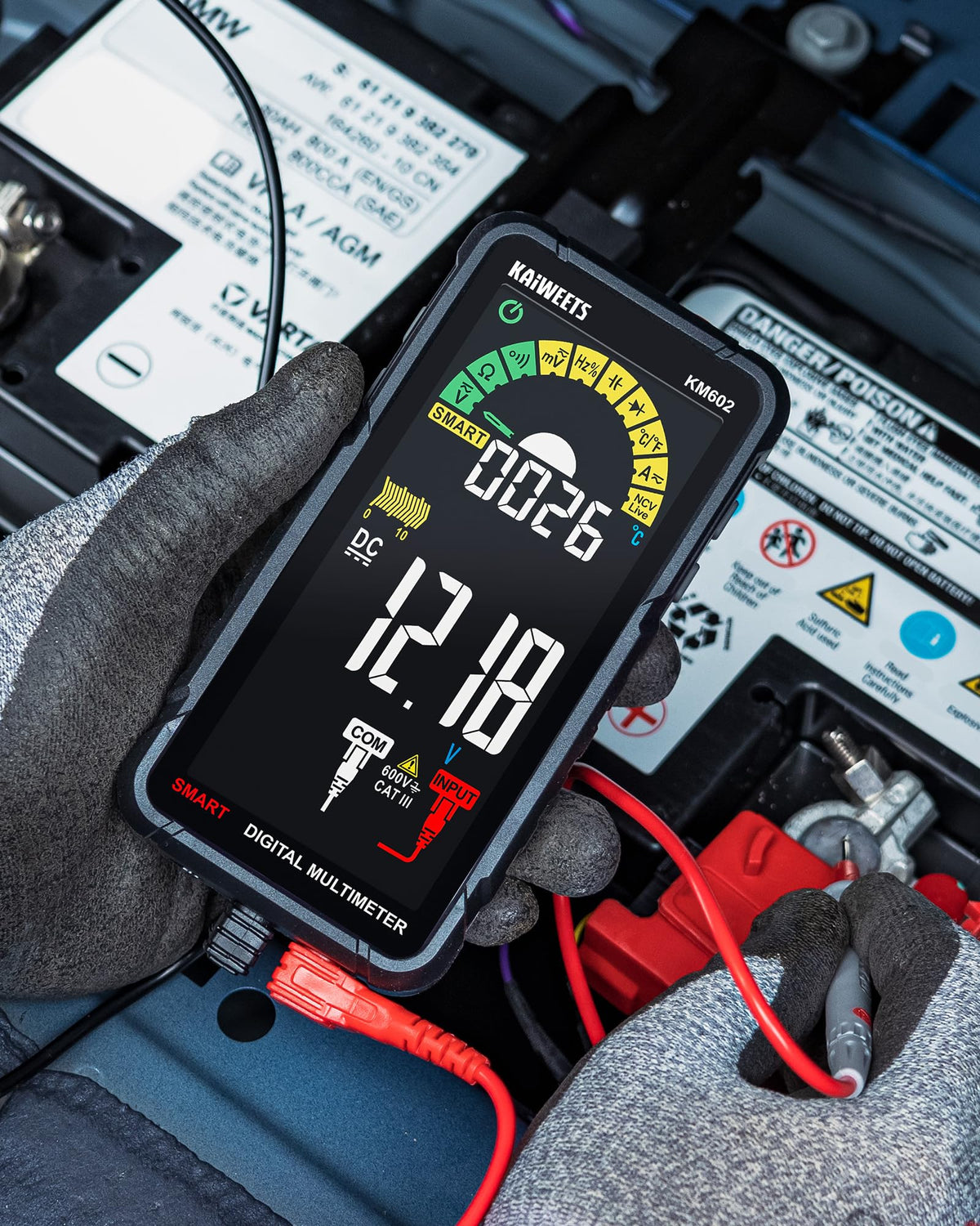 KAIWEETS KM602 includes test leads and accessories in the kit.