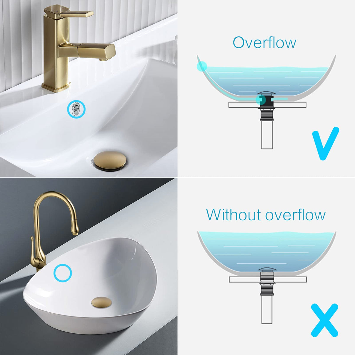 KAIYING durable brass drain resists corrosion.