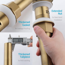 KAIYING overflow-compatible drain for vessel sinks.