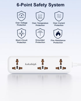 Kakahigh 13A current capacity supports multiple devices simultaneously.