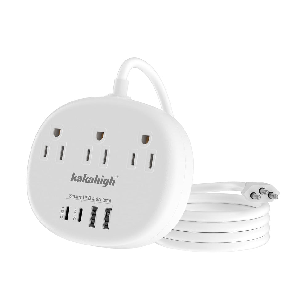 kakahigh brazil power adapter outlet: travel-ready with three US outlets.
