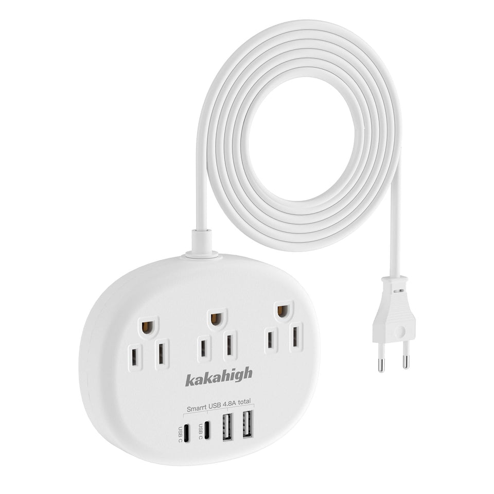 kakahigh European travel adapter with USB-C for seamless device charging