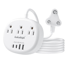 Kakahigh South Africa adapter front view, compact travel companion powering multiple devices