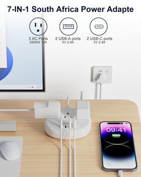Kakahigh adapter in use charging multiple devices across a room