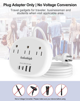 Kakahigh travel-adapter-type-i-long-cord-4ft offers flexible setup for any room