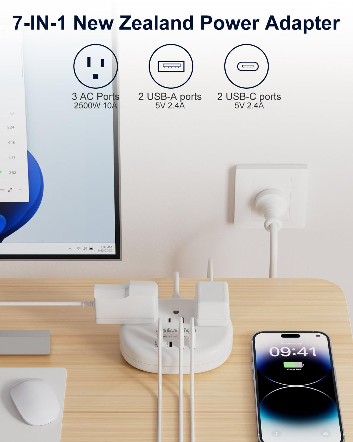 Kakahigh usb-c-travel-adapter-24w supports two USB-C ports for fast, convenient charging