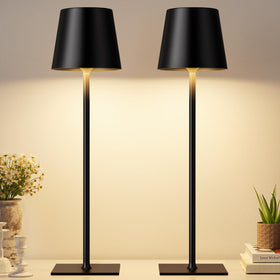 Kakanuo black cordless table lamp packaging shows portable lighting for desks and cafes.