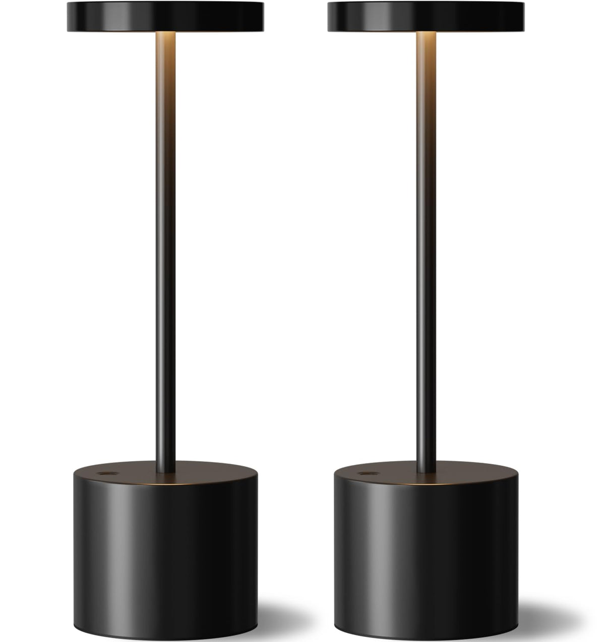 Kakanuo black cordless table lamp set of 2, top view, ideal for flexible indoor lighting