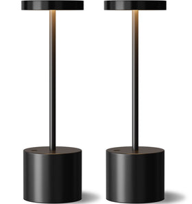 Kakanuo black cordless table lamp set of 2, top view, ideal for flexible indoor lighting