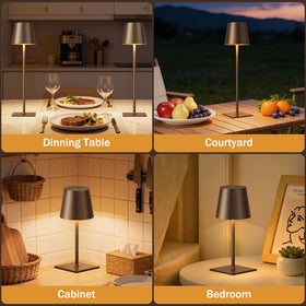 Kakanuo brown cordless table lamp in 2-pack saves space and adds flexibility.