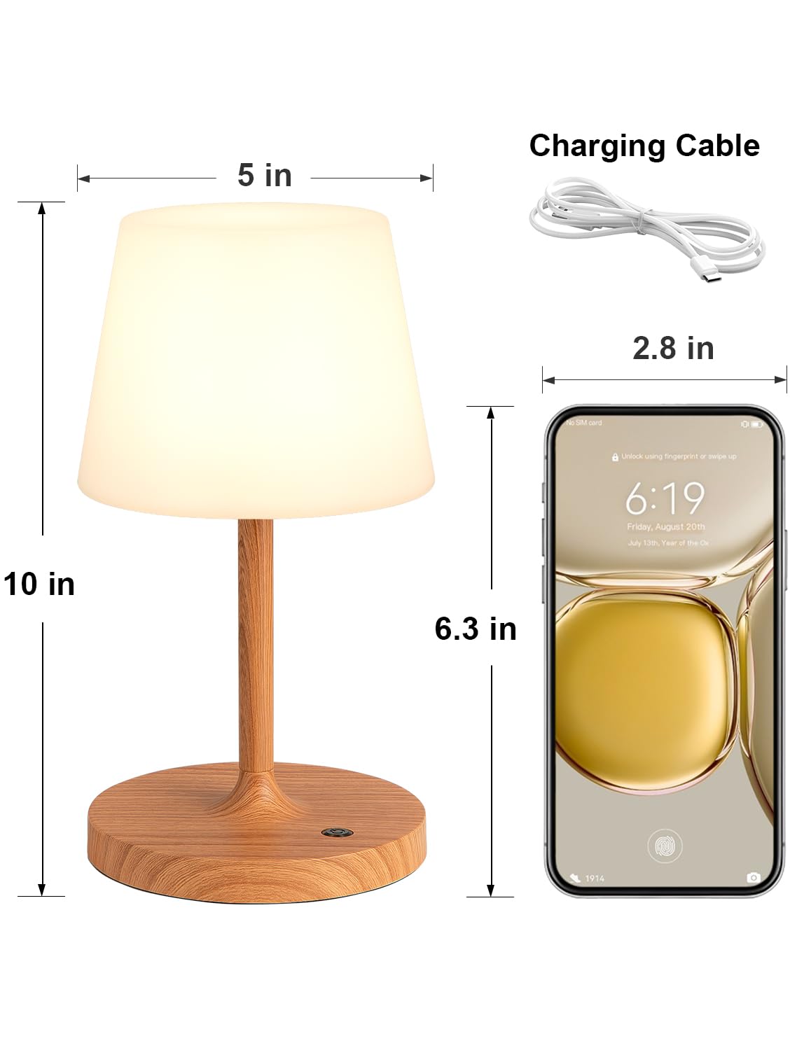 Kakanuo cordless shower lamp powered by a 4000mAh battery for long-lasting light.