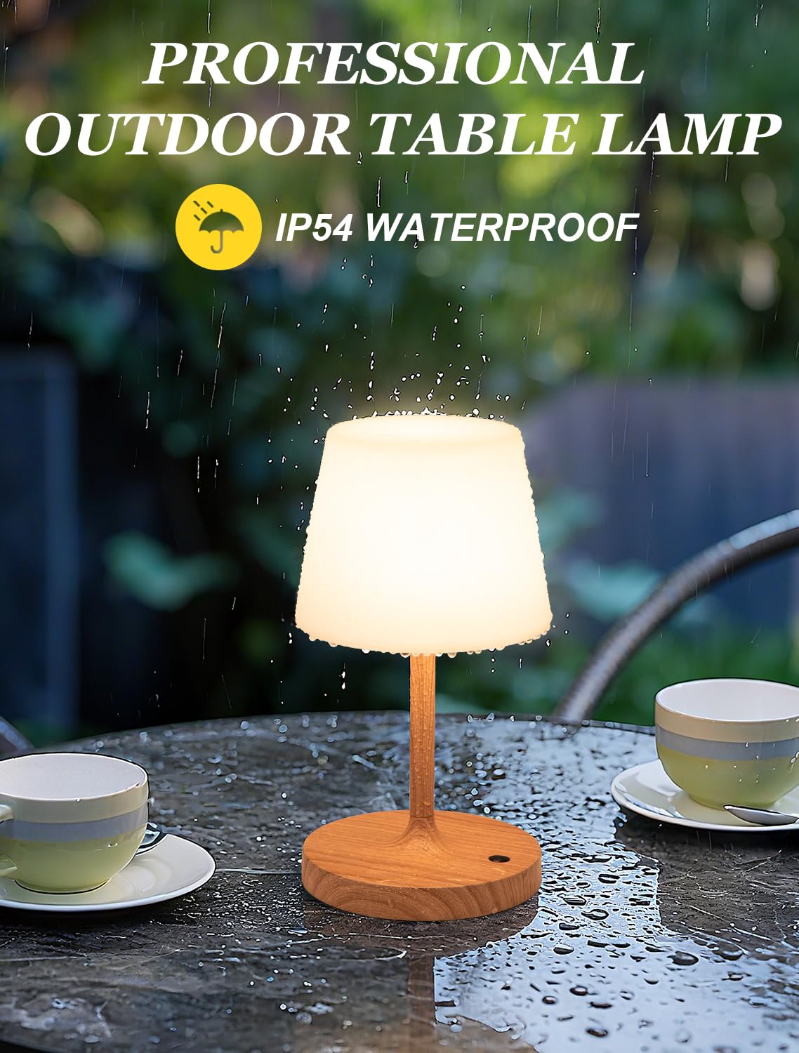 Kakanuo cordless shower lamp with dimmable touch control for mood lighting.