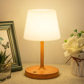 Kakanuo cordless shower lamp front view with warm ambient light for bathroom use.