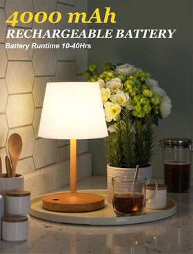 Kakanuo cordless shower lamp on table demonstrating convenient countertop lighting.