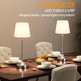Kakanuo cordless table lamp emits warm 3000K light for cozy ambiance.
