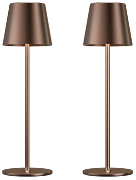 Kakanuo cordless table lamp two-pack in warm brown for cozy dining ambiance