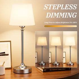 Kakanuo cordless table lamp showing dimming levels from 5% to 100% with smooth transitions.