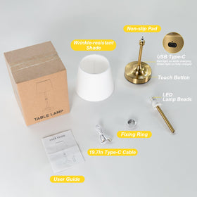 Kakanuo gold table lamp for dining or patio use.
