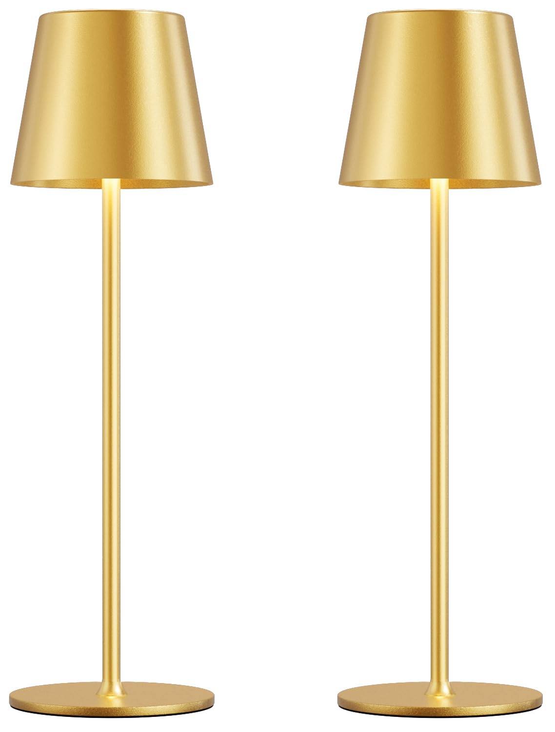 Kakanuo cordless table lamp gold two-pack on dining table for warm ambiance.
