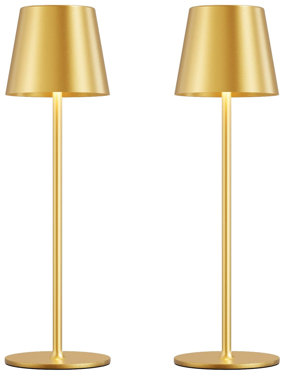 Kakanuo cordless table lamp gold two-pack on dining table for warm ambiance.