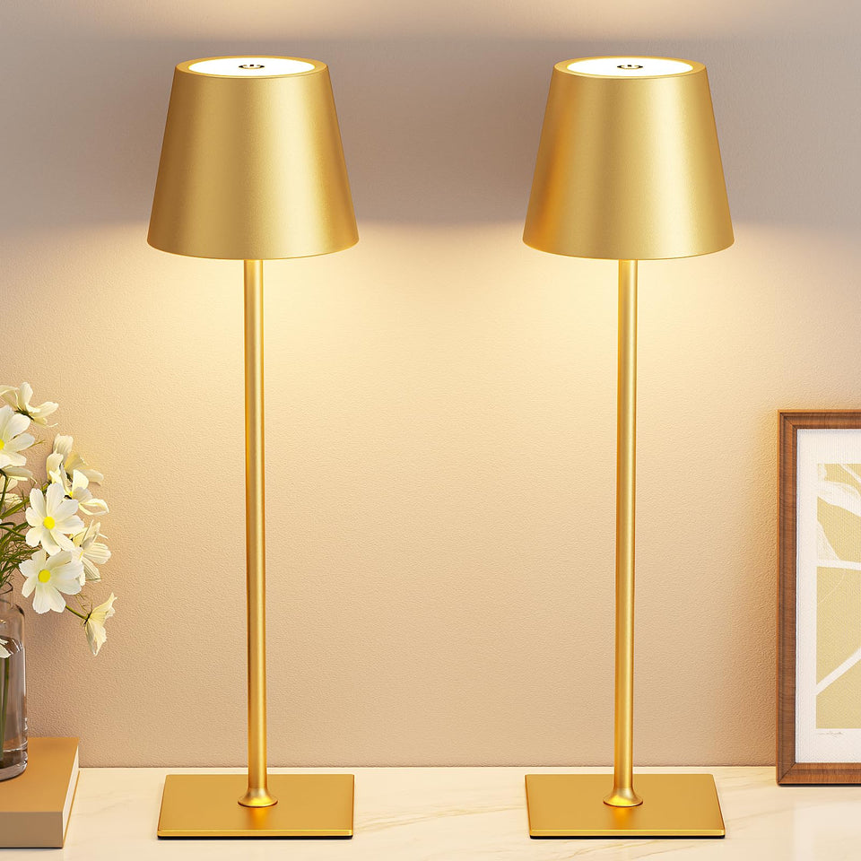 Kakanuo Gold cordless lamp base providing stable indoor lighting