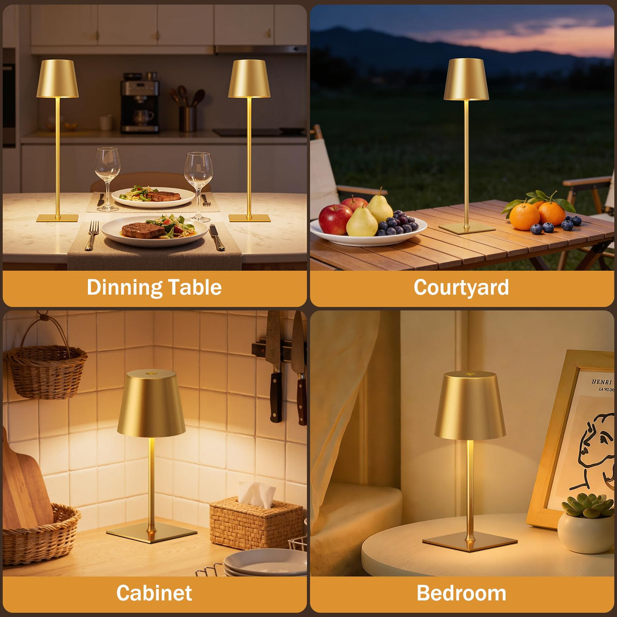 Kakanuo gold lamp compact form ideal for night lighting