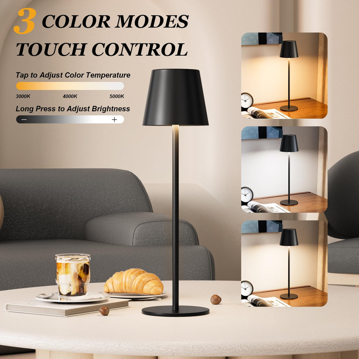 Kakanuo KK2 cordless lamp on dining table creates ambient meal lighting