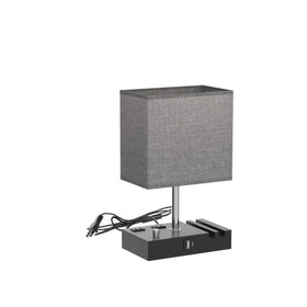 Kakanuo bedside lamp with dual outlets and USB ports for flexible power.