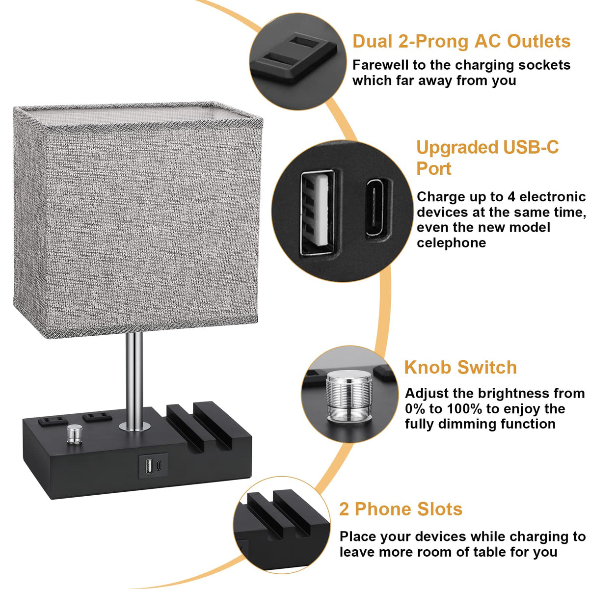 Kakanuo grey shade diffuses light for comfortable reading at night.