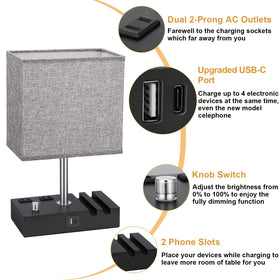 Kakanuo grey shade diffuses light for comfortable reading at night.