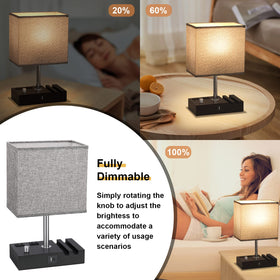 Kakanuo nightstand lamp featuring USB-C port for convenient charging.