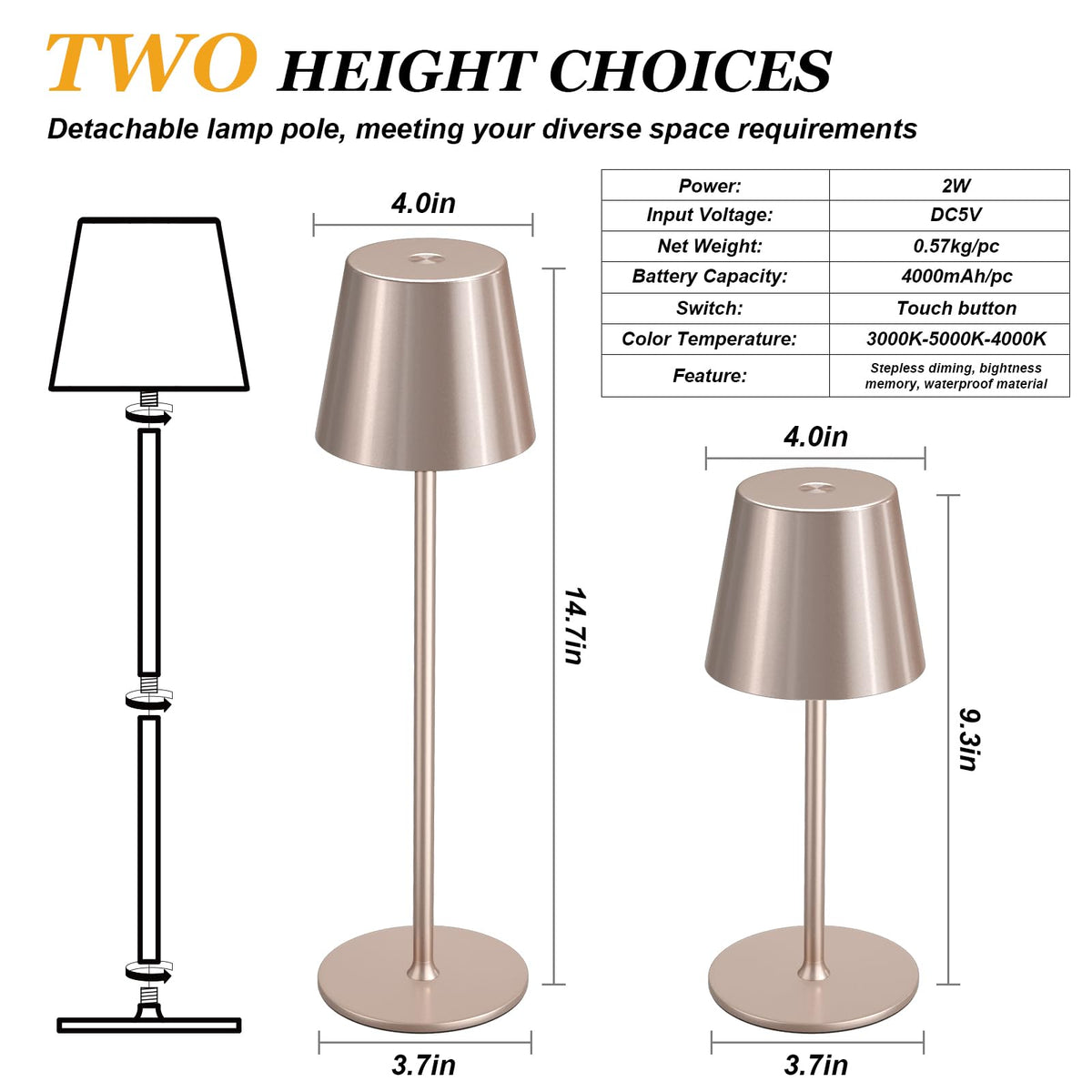 Kakanuo outdoor-ready cordless lamp suitable for patios and outdoor spaces.