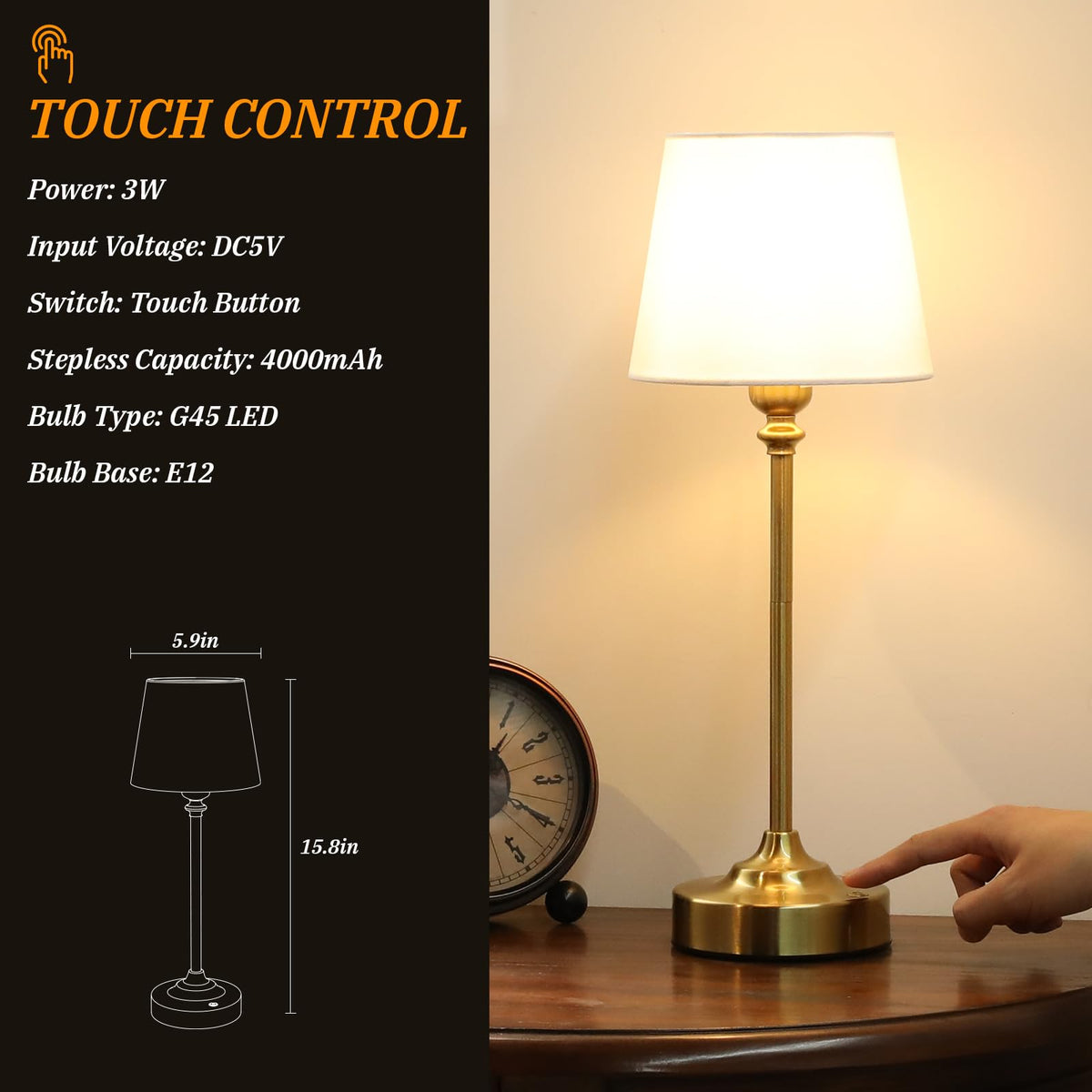Kakanuo portable desk lamp ideal for bedroom or living room