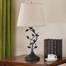 Kakanuo beige lampshade table lamp softens light for relaxing evenings.