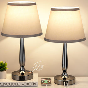 Kakanuo touch table lamp base and shade for soft bedside illumination