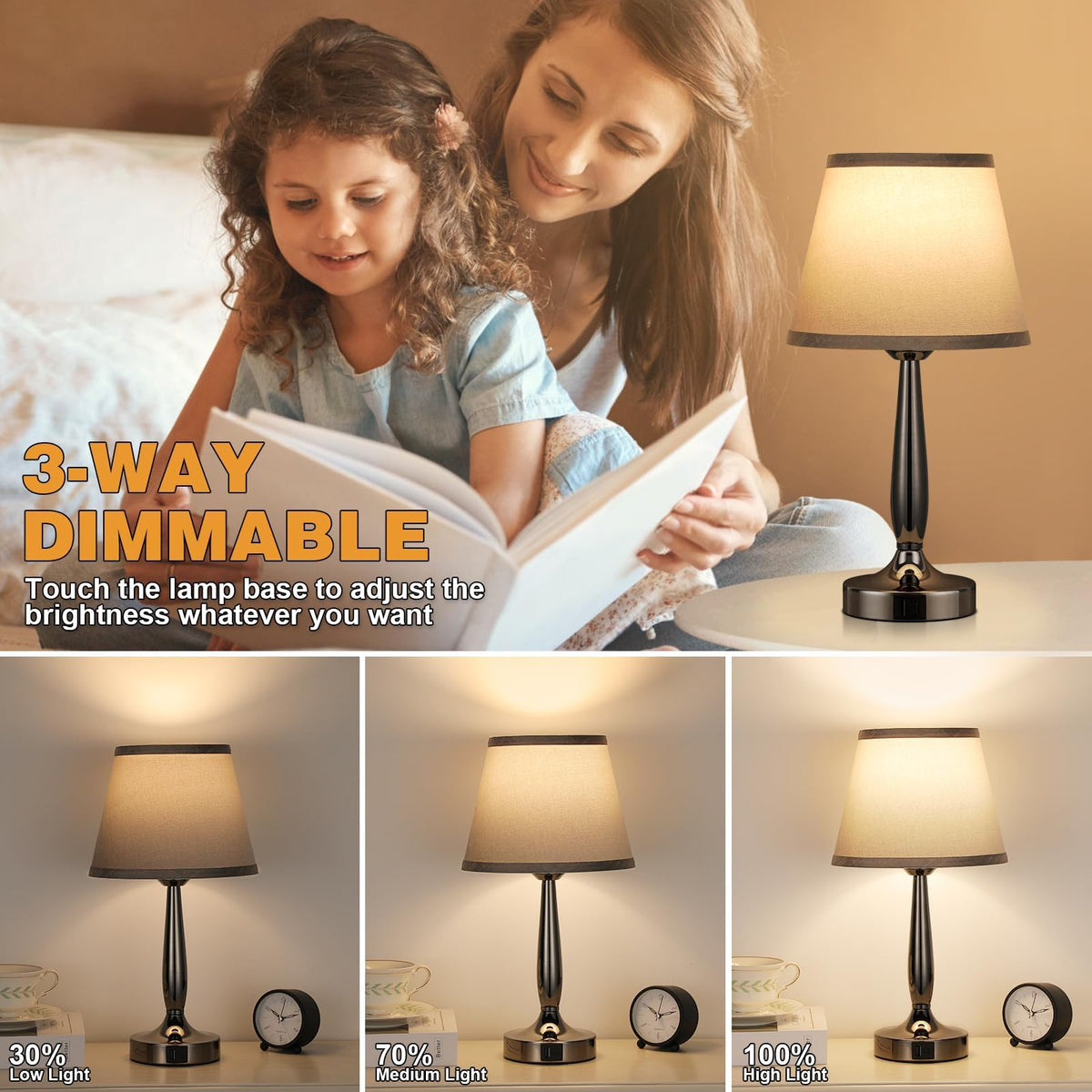 Kakanuo lamp with USB ports for convenient bedside charging