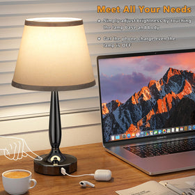 Kakanuo lamp showing USB ports for bedside device charging