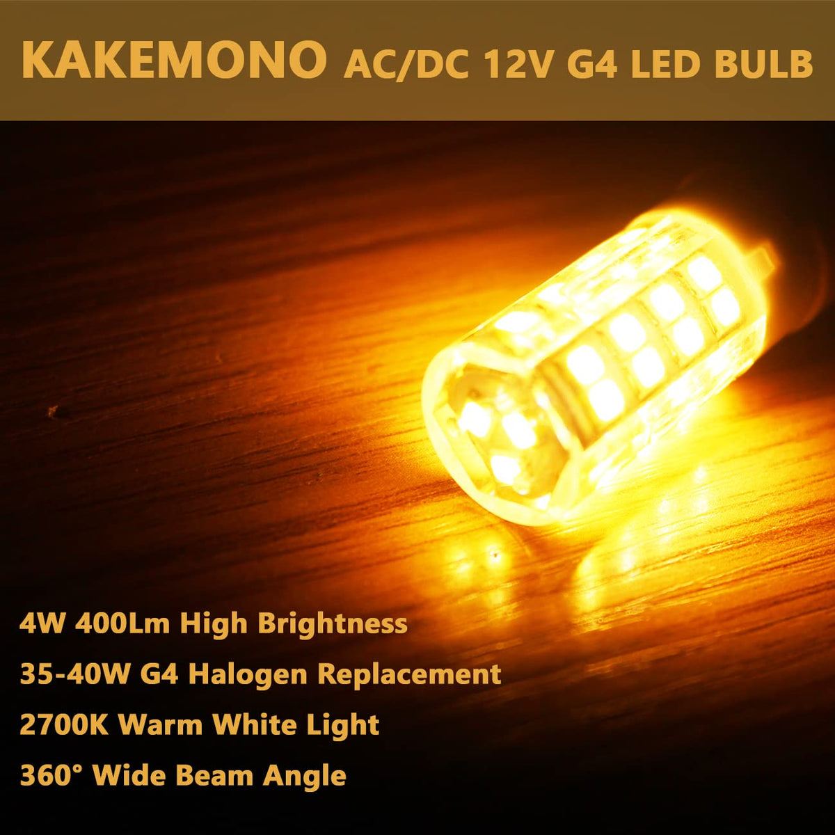 Ceramic heat-dissipation design in KAKEMONO G4 LED bulb for longevity