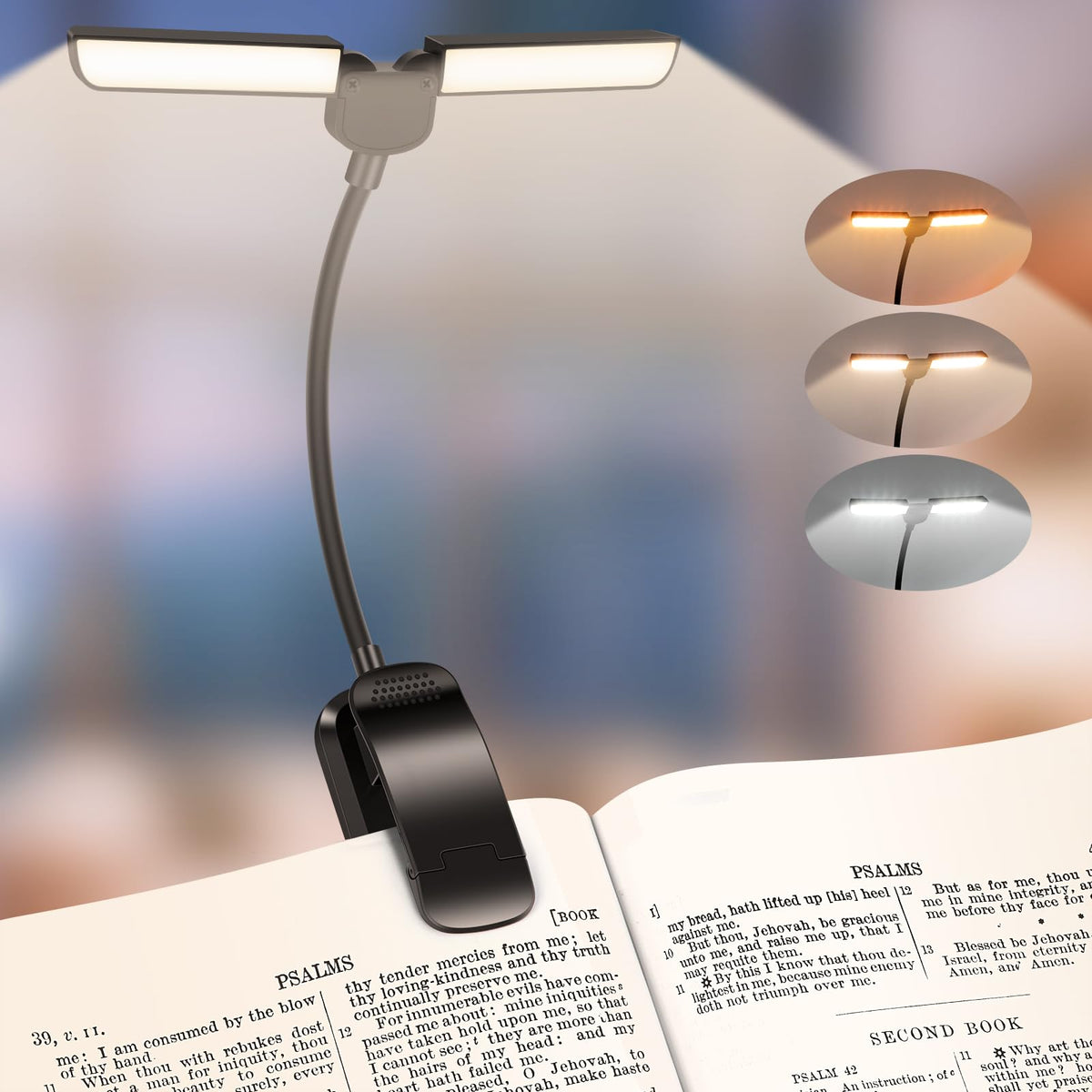 KaKinCa 18 LED book light delivers even full-page illumination for bed reading.