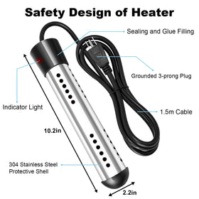 KaKinCa 304 stainless steel guard protects the heating element safely