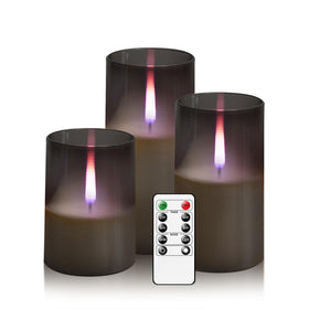 Kakoya flameless candle with realistic flame on 3x4 height for cozy home ambiance.