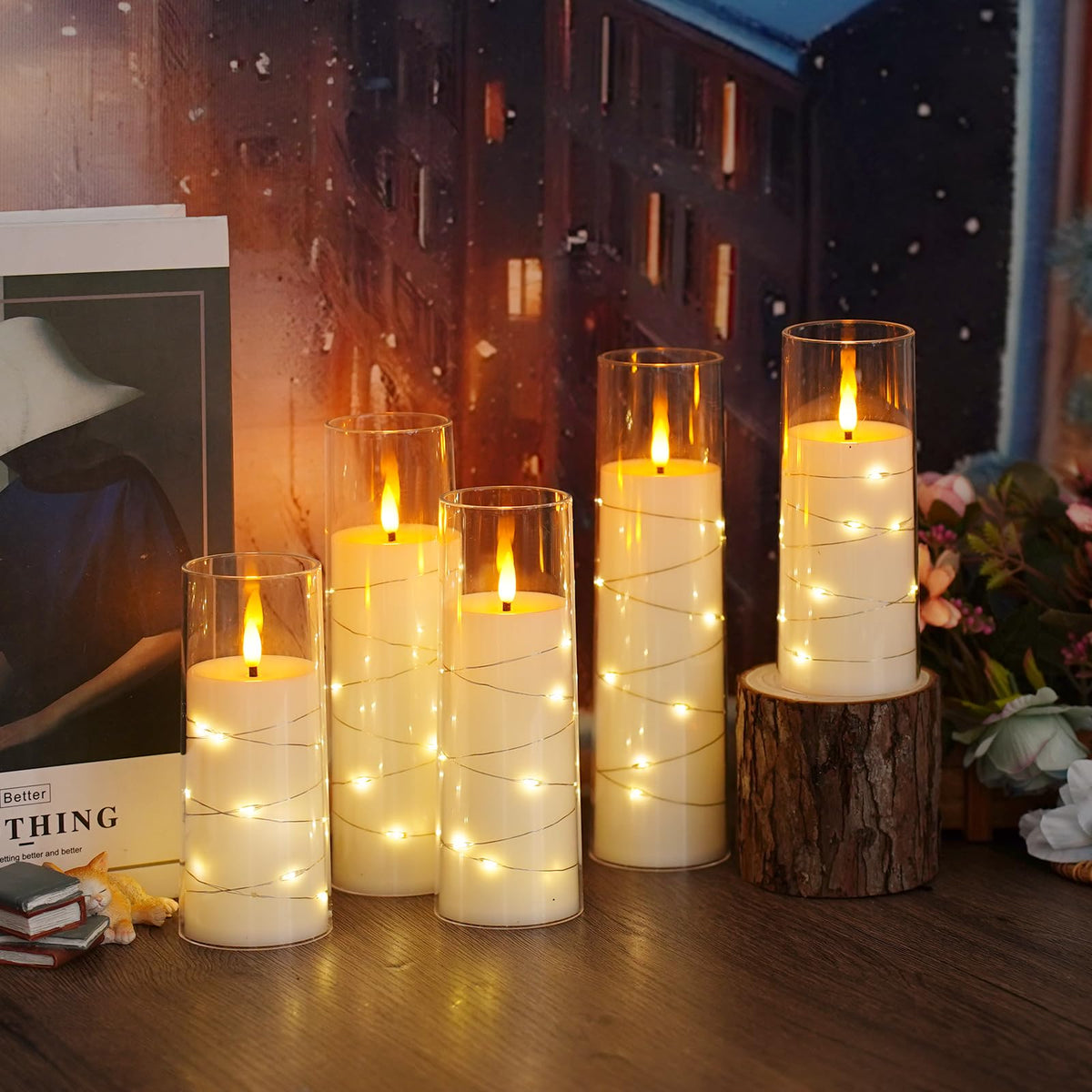 Kakoya wedding centerpiece candles showcase romance with safe, elegant glow.