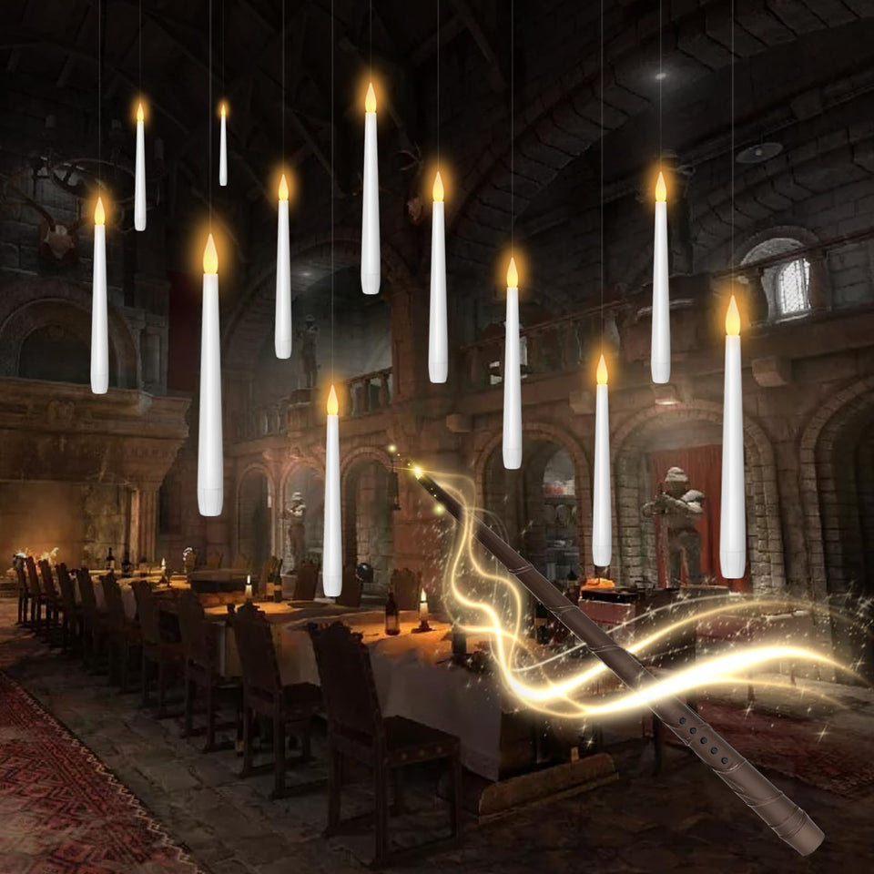 Kakoya flameless floating candles with wand create magical centerpiece ambiance for Halloween decor.