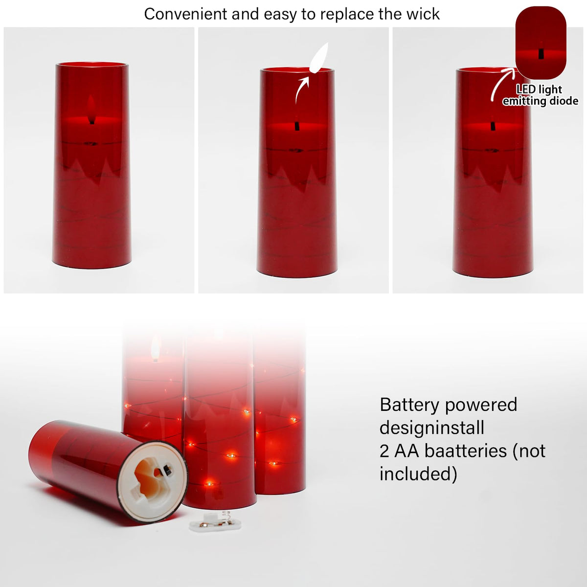 Kakoya flameless candles with acrylic shell offer safe decorative lighting.