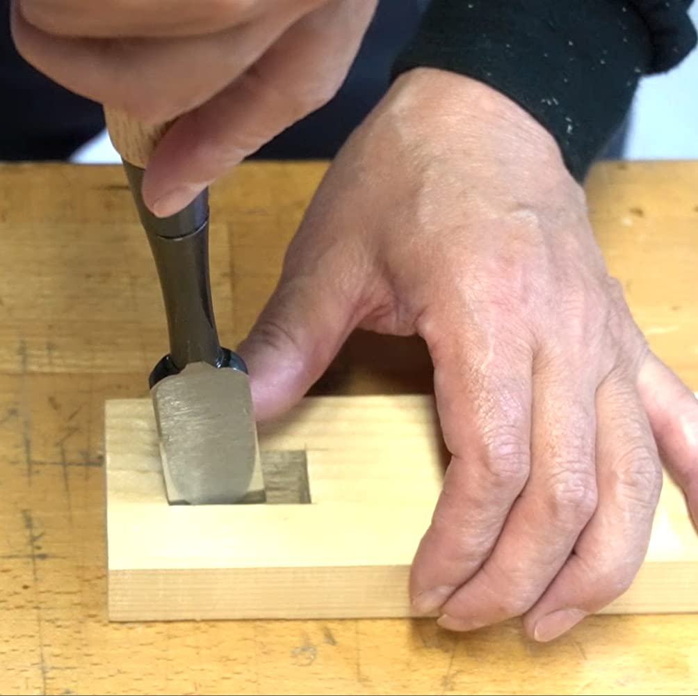 KAKURI 3-piece chisel display box shows ready-to-use woodworking kit.
