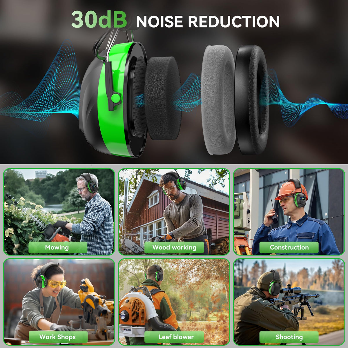 Rugged military-grade Kalence earmuffs built to last on job sites